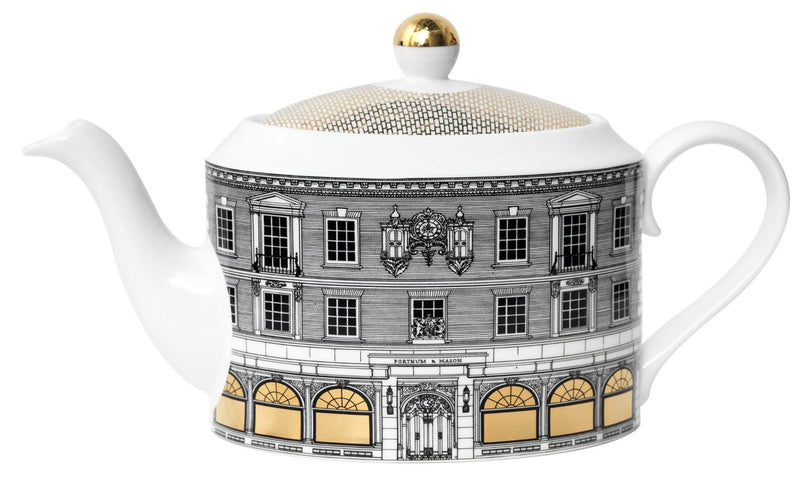 Rory Dobner bone china teapot with gold detail, imported from the UK