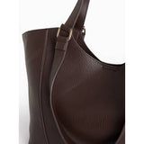 Faux leather shopper bag chocolate brown one size (British brand)