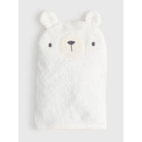 White hooded towel set with bear wash mitt one size, imported from the UK