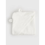 White hooded towel set with bear wash mitt one size, imported from the UK