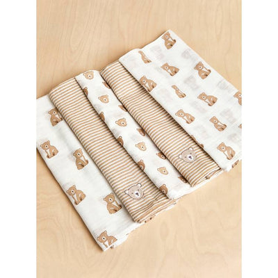 Argos JoJo Maman Bébé Bear Embroidered Muslin Cloths 5 Pack- Buy online at McGrocer