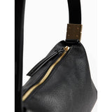 Black minimal crossbody bag faux leather adjustable strap - British product
