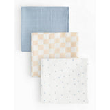 Argos Checkerboard Triangle Print Muslin Cloths 3 Pack One Size- Buy online at McGrocer