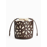 Chocolate cutwork bucket shoulder bag one size (British brand)