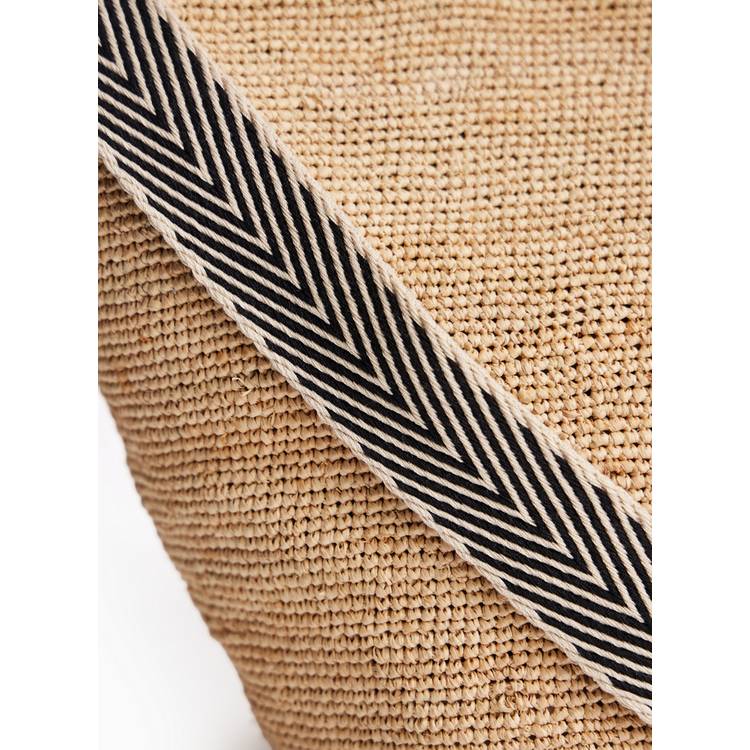 Raffia bucket shoulder bag one size, imported from the UK