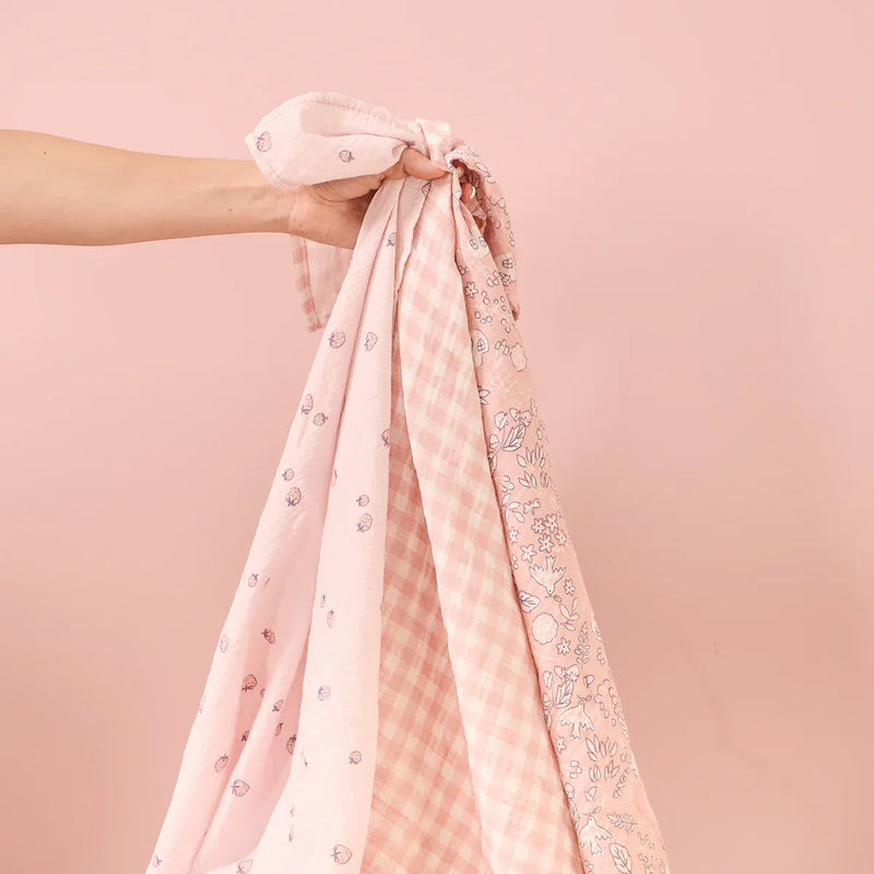 Tutti Bambini muslin squares 3pk Tiny Tails - British product