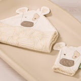 Tutti Bambini Clemi Cow wash mitt, soft cotton towelling - British product