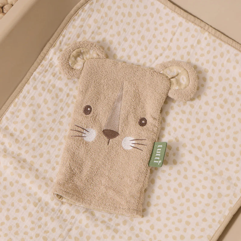 Tutti Bambini Luca Leopard wash mitt 23x15cm, UK version
