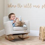 Tutti Bambini Jonah children's rocking chair boucle mushroom, UK version
