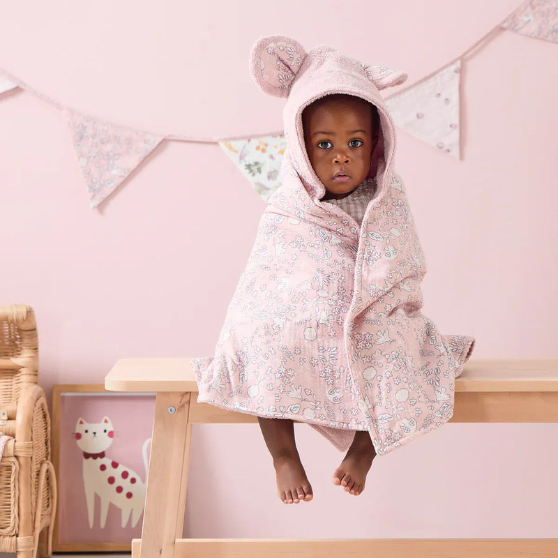 Tutti Bambini Margot Mouse hooded towel 75x75cm, imported from the UK