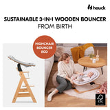 Hauck Highchair Bouncer Eco in light grey, UK version