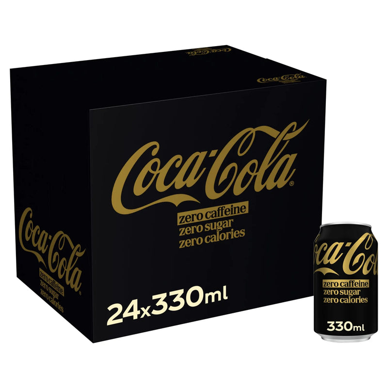 Coca-Cola Zero Sugar Zero Caffeine cola 24 x 330ml cans - British product