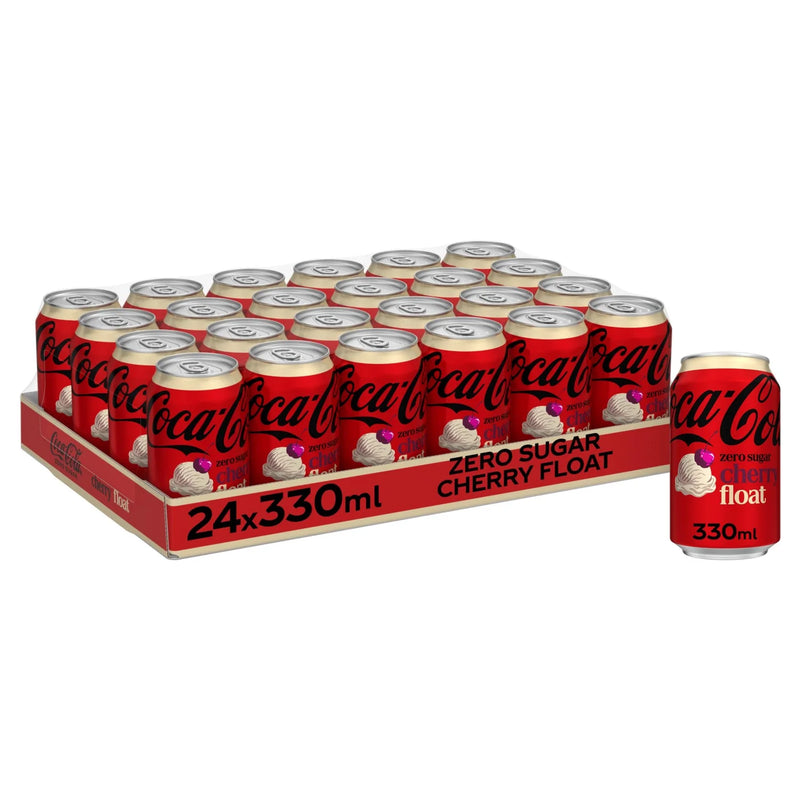 Coca-Cola Zero Sugar Cherry Float 24x330ml, imported from the UK