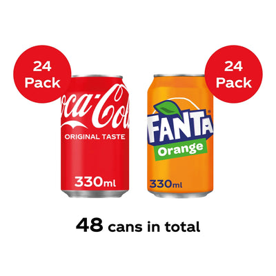 McGrocer Direct Coca-Cola Fanta Bundle Cola and Orange Soft Drinks 48 Cans Each- Buy online at McGrocer