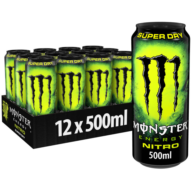 Monster Nitro Superdry energy drink 12 x 500ml cans, imported from the UK