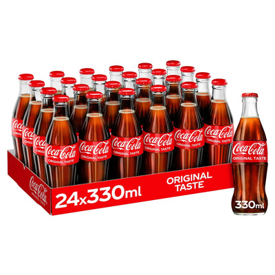 McGrocer Direct Coca-Cola Original Taste Cola Soft Drink 24 x 330ml Glass Bottles- Buy online at McGrocer