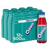 Oasis Summer Fruits juice drink 12 x 500ml bottles, imported from the UK