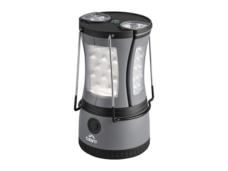 2-in-1 camping lamp grey with removable torches, imported from the UK