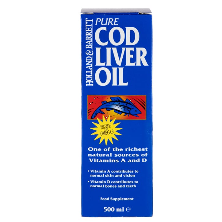 Holland & Barrett Cod Liver Oil Pure Liquid 500ml GOODS Holland&Barrett   