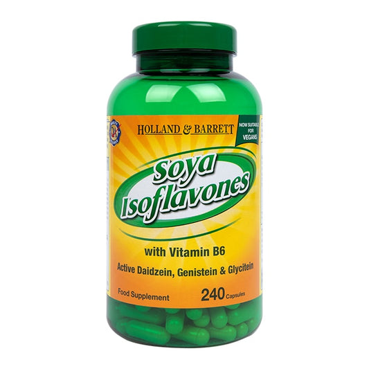 Holland & Barrett Soya Isoflavones with Vitamin B6 240 Capsules Lecithin Capsules & Powder Holland&Barrett   