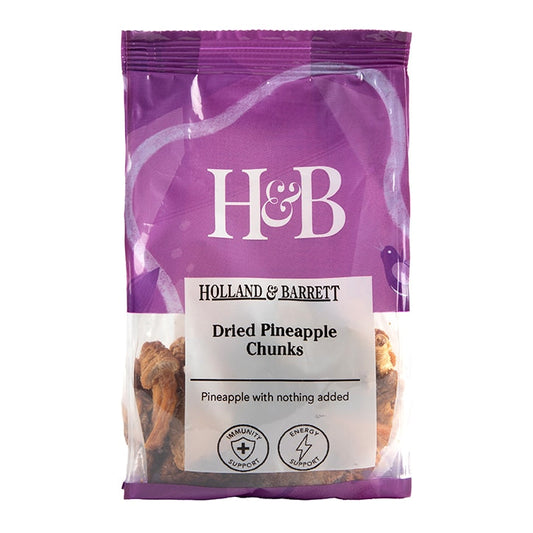 Holland & Barrett Dried Pineapple Chunks 100g Dried Fruit Holland&Barrett   