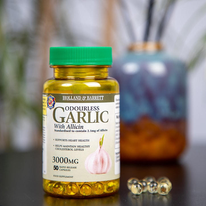 Holland & Barrett Odourless Garlic 50 Capsules 3000mg Garlic Supplements Holland&Barrett   