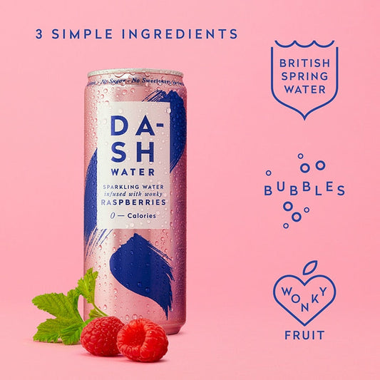Dash Water Raspberry 4 x 330ml Water Holland&Barrett   