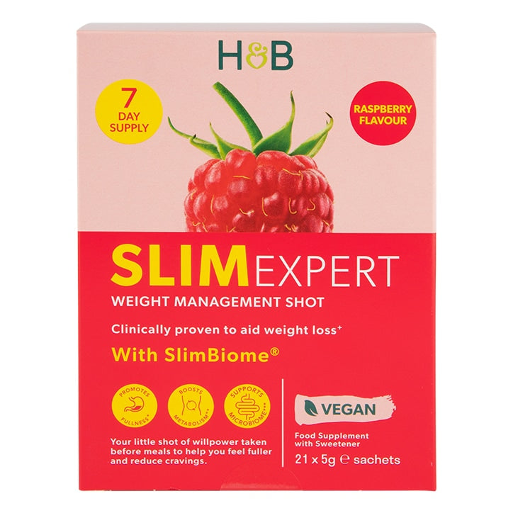 Holland & Barrett SlimExpert Shots Raspberry Flavour 21 Sachets Slimming Holland&Barrett   