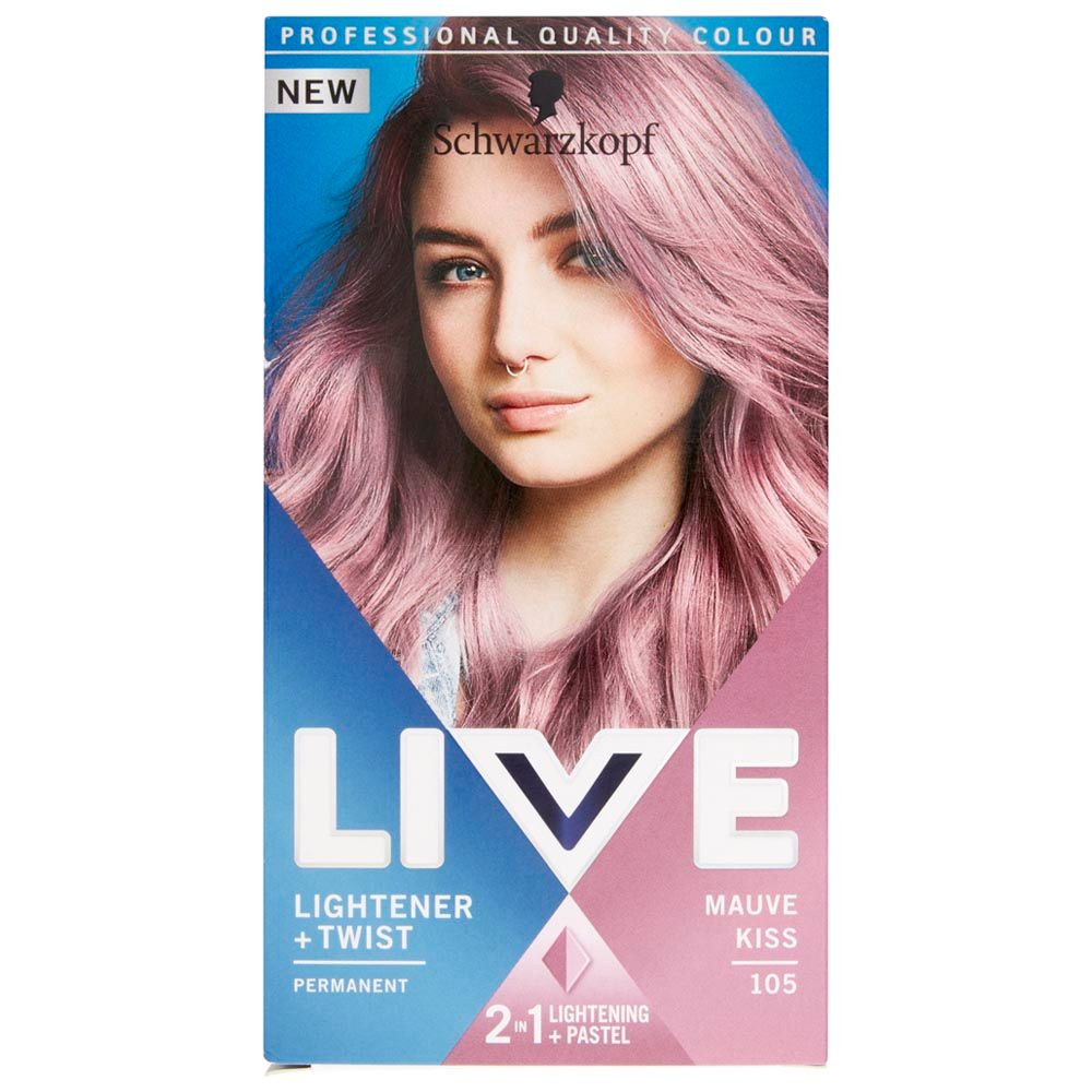 Schwarzkopf LIVE Lightener + Twist Mauve Kiss 105 Permanent Hair Dye Permanent Hair Dye Boots   