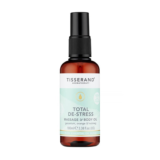 Tisserand Total De-Stress Massage & Body Oil 100ml Bath Soak & Oil Holland&Barrett   