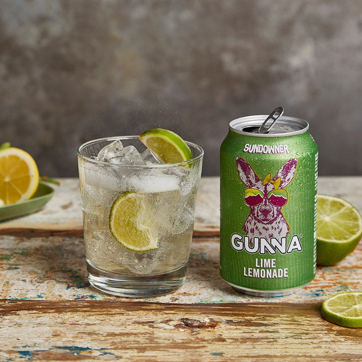 Gunna Sundowner Lemonade & Lime 330ml Soft Drinks Holland&Barrett   
