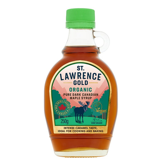 St. Lawrence Gold Organic Pure Dark Canadian Maple Syrup 250g Maple Syrup Holland&Barrett   
