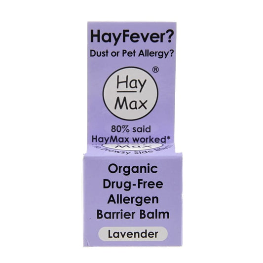 Haymax Lavender Organic Drug Free Pollen Barrier Balm 5ml Hay Fever Tablets & Spray Holland&Barrett   