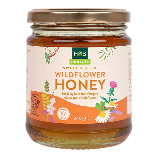 Holland & Barrett Organic Wild Flower Clear Honey 340g Honey Holland&Barrett   