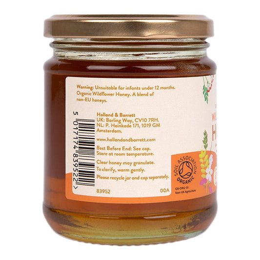 Holland & Barrett Organic Wild Flower Clear Honey 340g Honey Holland&Barrett   
