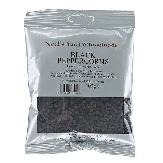 Neal's Yard Wholefoods Black Peppercorns 100g Herbs, Spices & Seasoning Holland&Barrett   