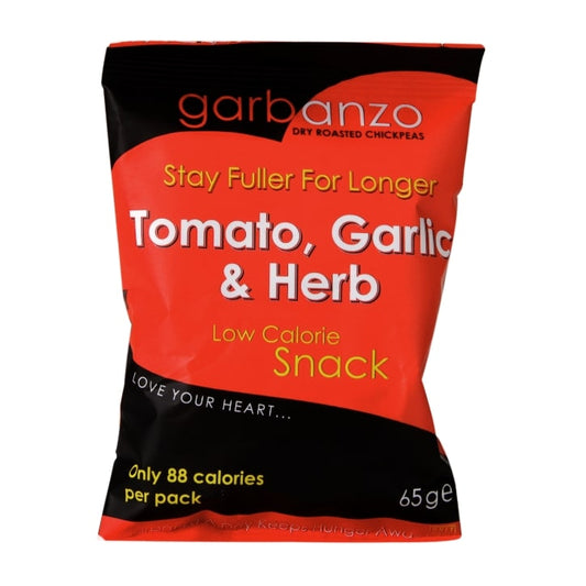 Garbanzo Dry Roasted Chickpeas Tomato, Garlic & Herb 65g Savoury Snacks Holland&Barrett   