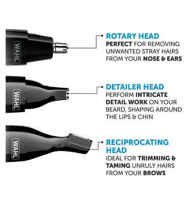 Wahl Trimmer Kit Rechargeable Ear,Nose and Eyebrow Men's Toiletries Boots