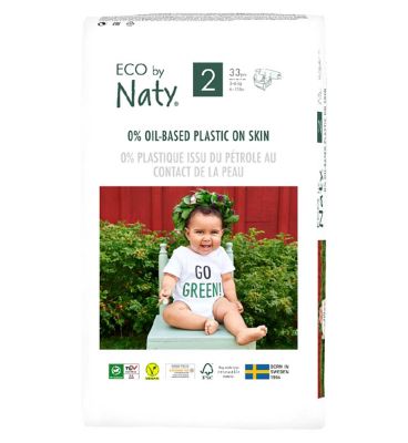 Naty Size 2, 33 Eco Nappies, 3-6kg Baby Accessories & Cleaning Boots   