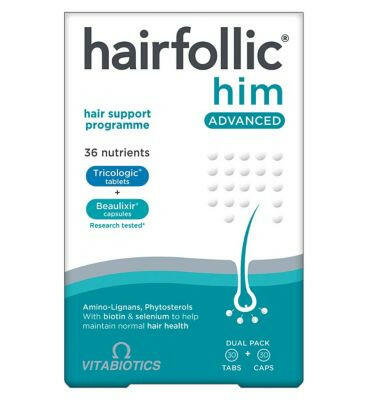 Vitabiotics Hairfollic Him Advanced - 30 Tablets + 30 Capsules GOODS Boots