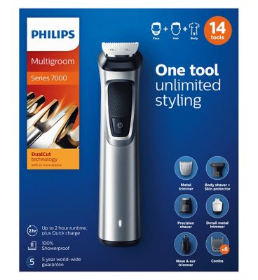 Philips Series 7000 14-in-1 Multigroom Face, Hair and Body MG7720/13 Men's Toiletries Boots   