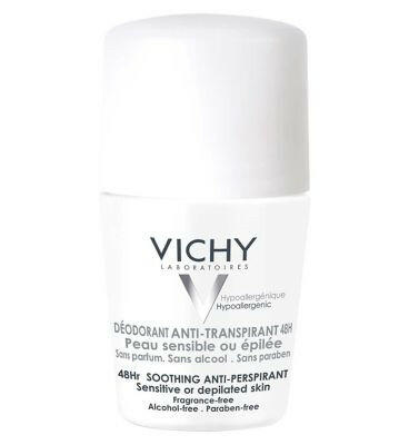 Vichy 48HR Soothing Roll-On Anti-Perspirant for sensitive skin 50ml Deodorants Boots