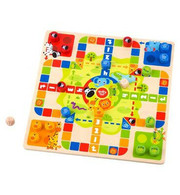 Tooky Toy wooden 2 in 1 Chess and Snakes and Ladders Toys & Kid's Zone Boots