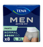 Tena Men Active Fit Incontinence Pants Normal Grey Size Large/XL 8 Pack Health Care Boots