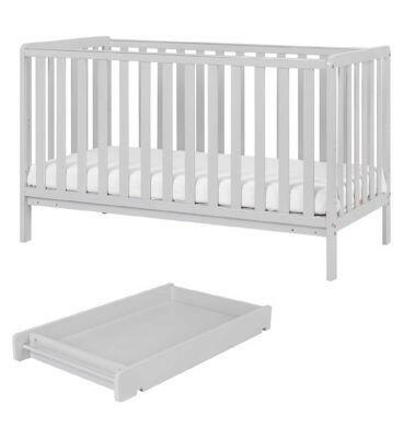 Tutti Bambini Malmo Cot Bed, Cot Top Changer and Mattress Bundle - Dove Grey GOODS Boots