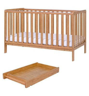 Tutti Bambini Malmo Cot Bed, Cot Top Changer and Mattress Bundle - Oak GOODS Boots