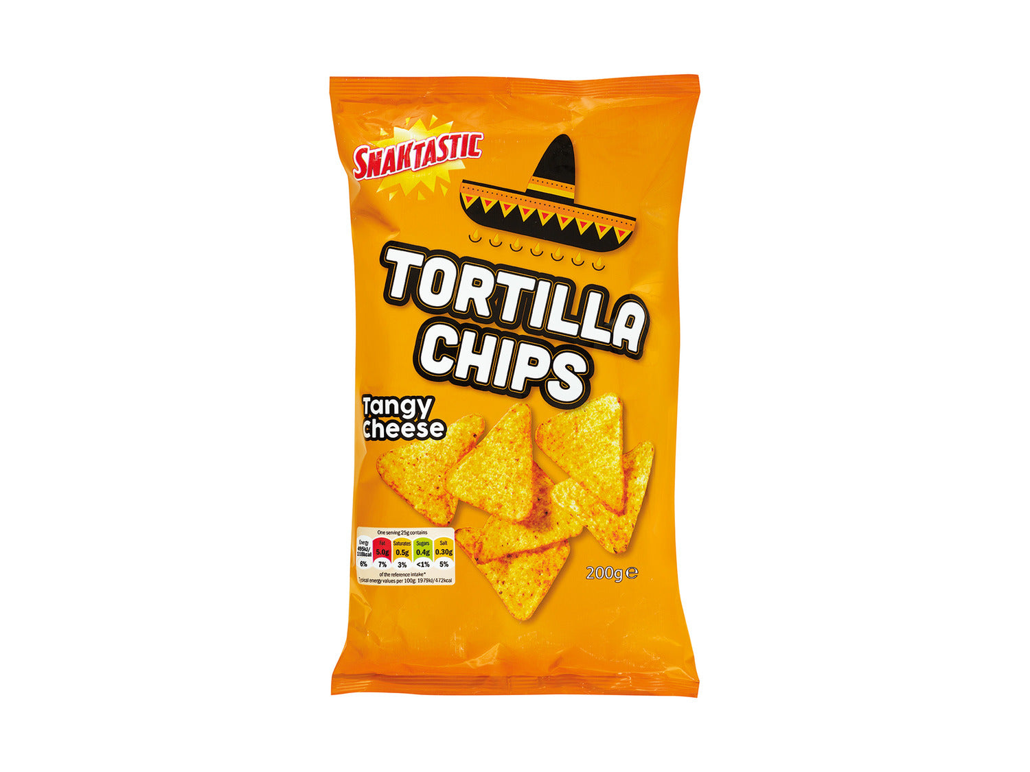 Snaktastic Tangy Cheese Tortilla Chips Crisps, Nuts & Snacking Fruit Lidl   