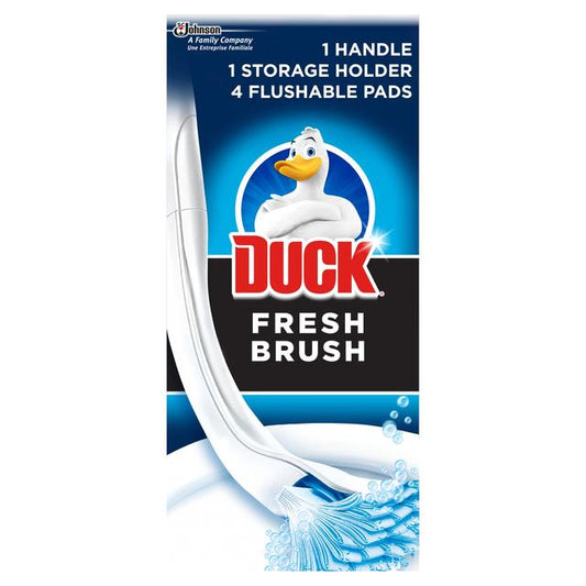 Duck Toilet Fresh Brush Starter Kit 1 Handle 4 Refills Bathroom M&S   