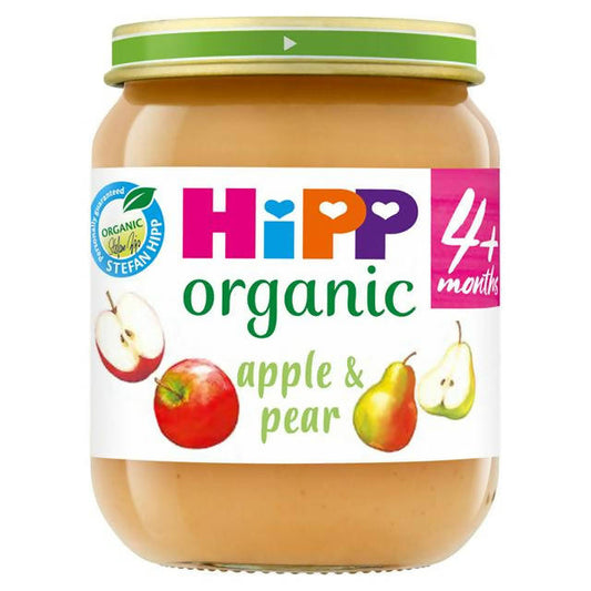 HiPP Organic Apple & Pear Pudding Jar 125g 4 Month+ baby meals Sainsburys   