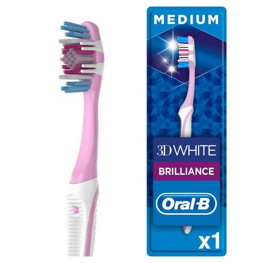 Oral-B 3DWhite Brilliance Medium Manual Toothbrush GOODS Sainsburys   